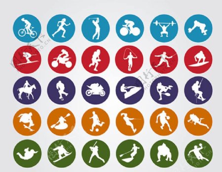 体育运动圆形图标