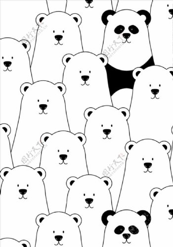 北极熊底纹素材熊猫素材下载