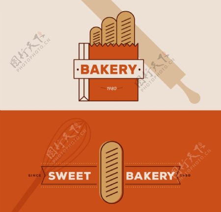 线性设计面包店徽标