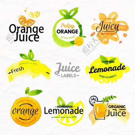 橘子和柠檬的标签