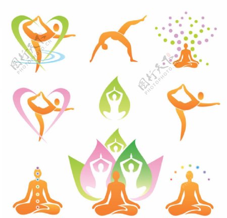 瑜伽logo矢量素材
