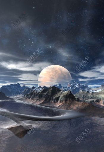 月球山脉景色