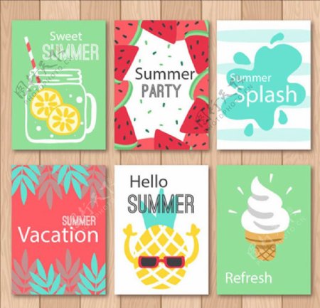 六款漂亮的夏日卡片