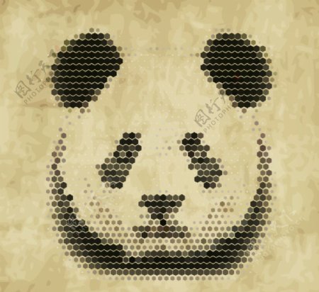 抽象熊猫头像矢量素材