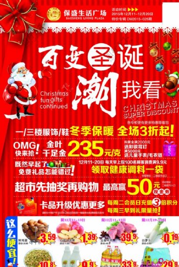 商场圣诞节促销DM彩页海报