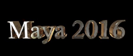maya2016金属字3d渲染