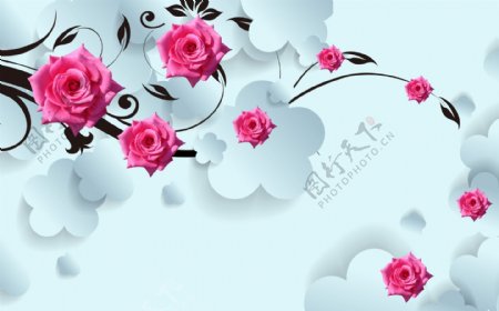 3D花卉背景图