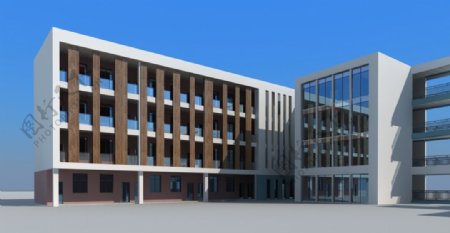 学校建筑渲染