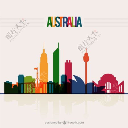 澳大利亚城市剪影