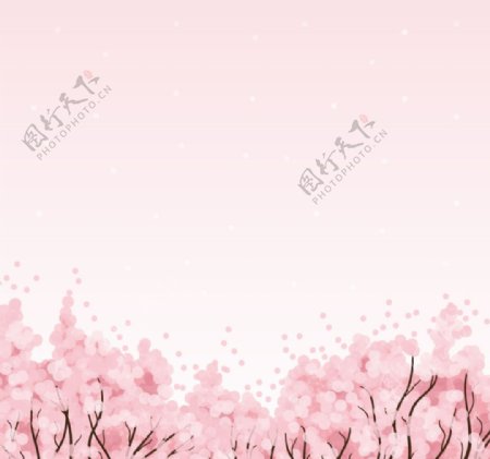 绚烂粉色樱花海矢量素材