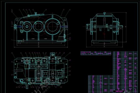 减速器箱CAD机械图纸
