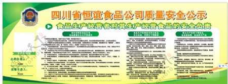 四川省xx食品公司质量安全公示