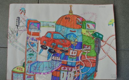 儿童科幻画未来商城