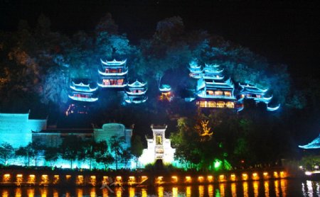 古镇舞阳河畔夜景