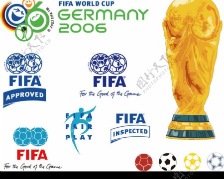 相关足球logo包括大力神杯矢量FIFAlogo