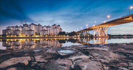 新加坡夜景地标风景摄影
