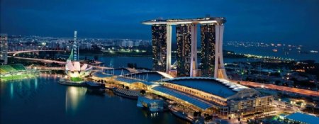 新加坡滨海湾夜景俯瞰