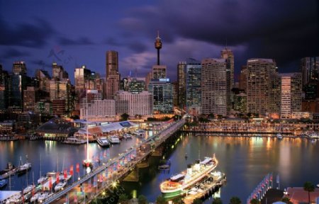 澳大利亚悉尼海港夜景