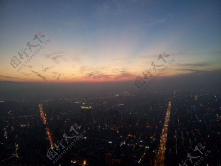 台湾101塔俯拍夜景