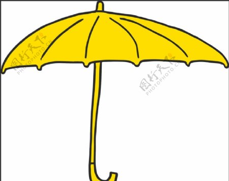 卡通黄色雨伞