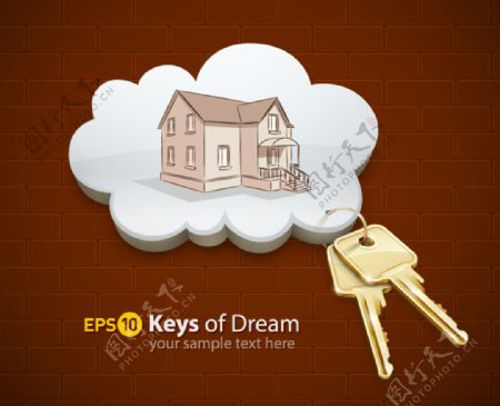 创意房屋和钥匙