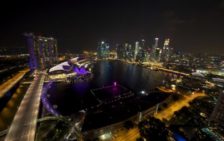 新加坡夜晚全景