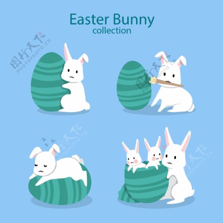 卡通复活节兔子彩蛋