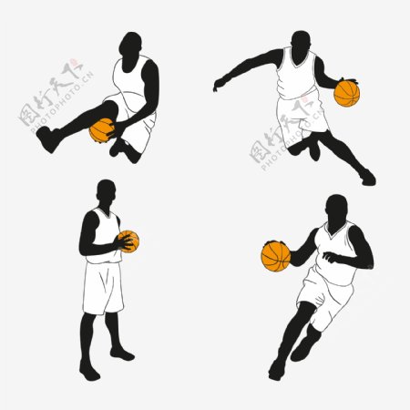 篮球运动动作剪影