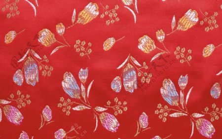 郁金香花中式布料背景高清