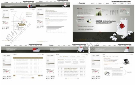 银灰色商务的展示型网站模板