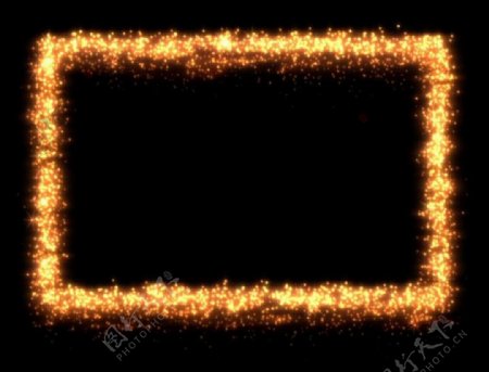 金色粒子相框视频素材