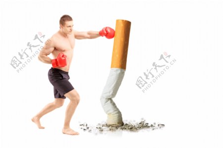 拳击手与香烟图片