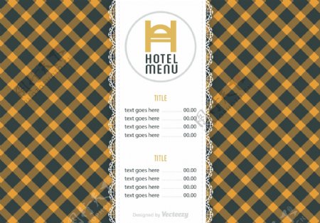 酒店餐厅菜单