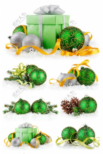 绿色圣诞树吊饰图片