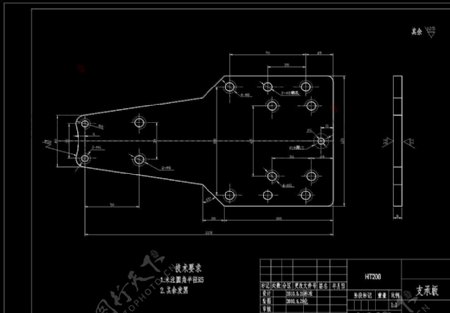 承板CAD机械图纸图片
