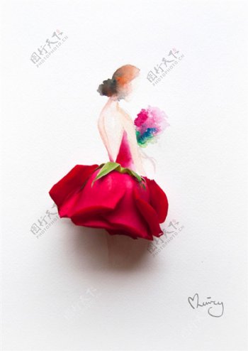 红玫瑰灵感礼服设计图