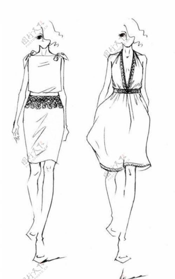 2款休闲连衣裙设计图