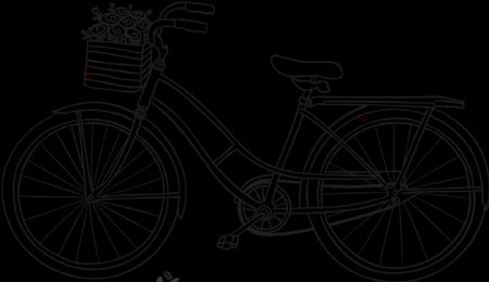 手绘速写自行车插画免抠png透明图层素材