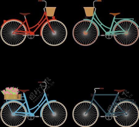 各种自行车单车插画免抠png透明图层素材