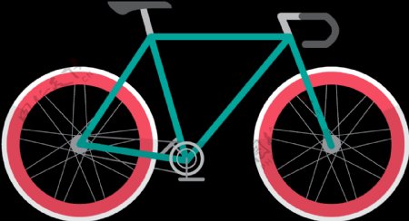 手绘扁平风格自行车插画免抠png透明素材