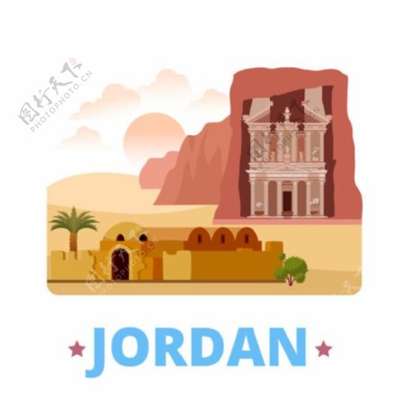 约旦建筑漫画图片