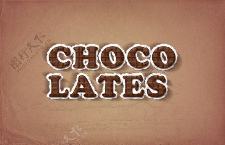 创意巧克力字体