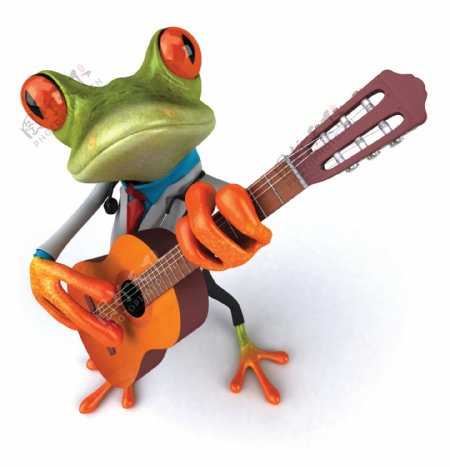 弹吉它的青蛙图片