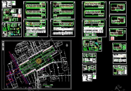 某商业步行街建筑施工图设计及透视效果图