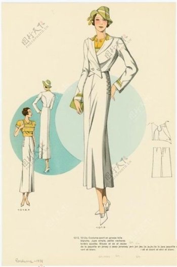 白色欧式长裙礼服设计图