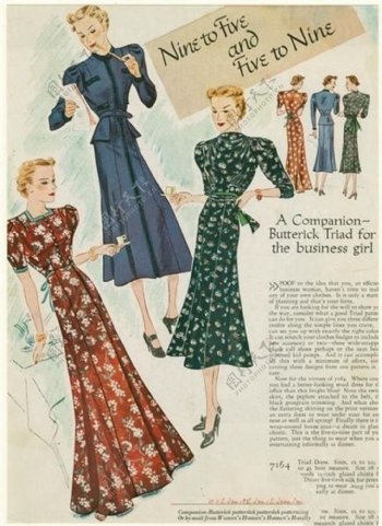 3款时尚欧式长裙设计图