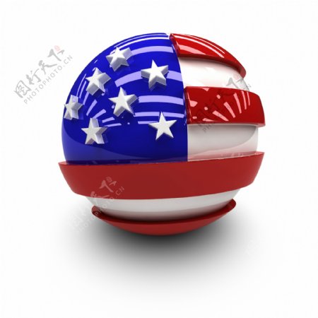 美国国旗球体图片