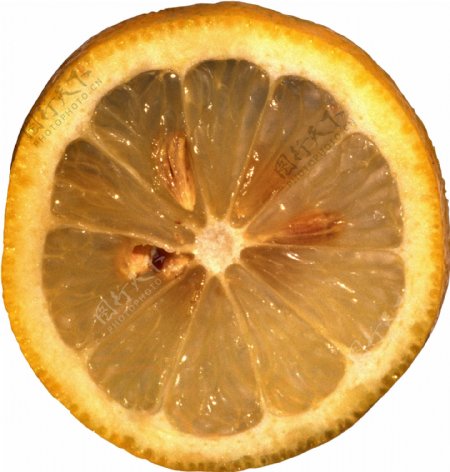 柠檬横切面图片
