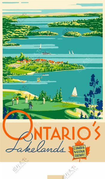 加拿大安大略省复古海报