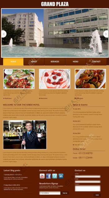 美食广场网页模板